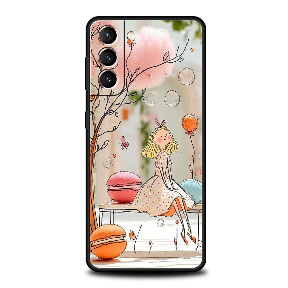 

Мультяшный чехол для телефона с девочкой для Samsung Galaxy S26 S25 S24 S23 S22 S20 S21 FE Ultra S25 Edge Plus 5G Мягкий ТПУ чехол Fundas Capas Сумка Samsung S25 Plus