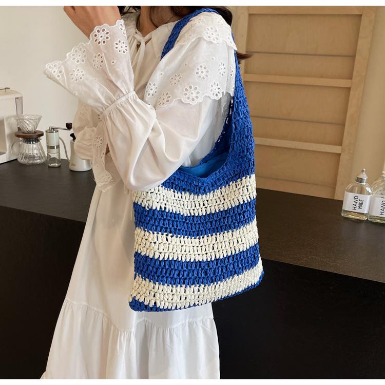 Beach Straw Bag New Summer Versatile Shoulder Armpit Bag Seaside Vacation Woven Tote Bag