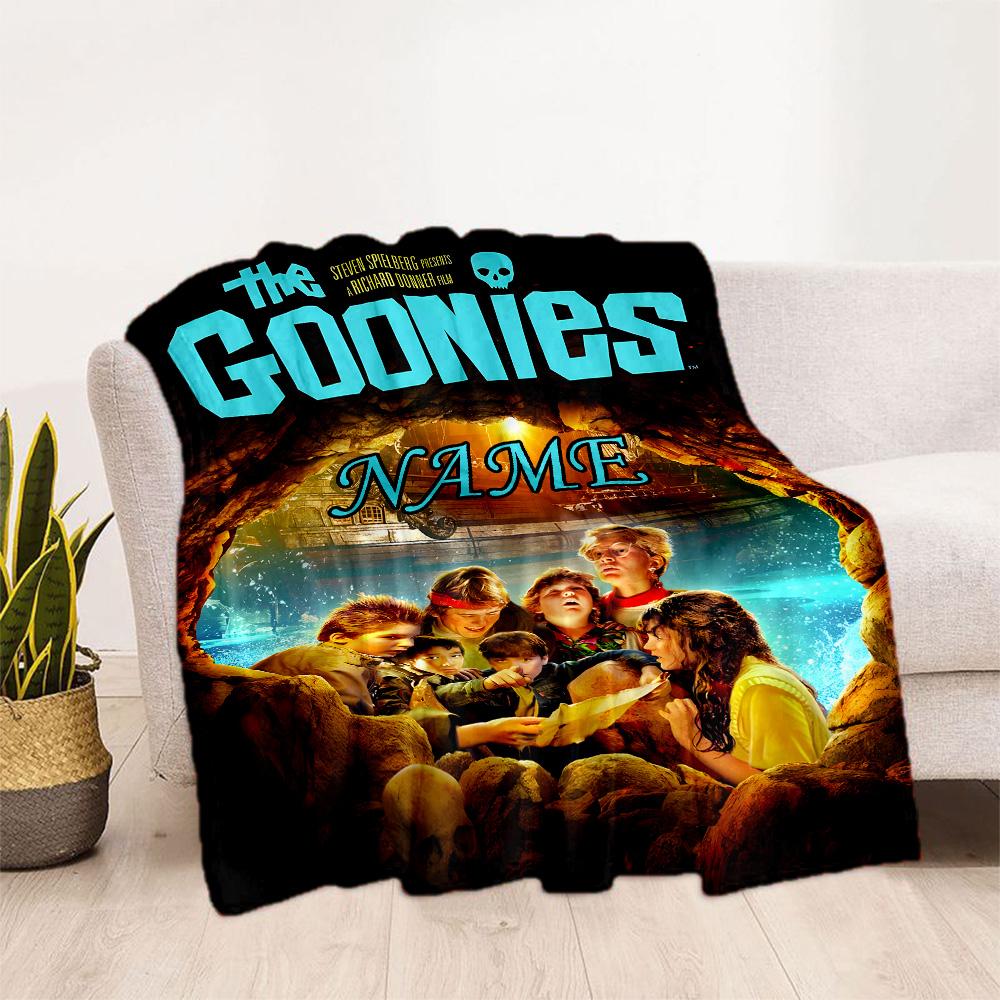 Goonies Adventure Begins Personalized Name Blanket Throw Customizable Blanket Warmthful Decor Versatile for Seaside Bed Couch Picnics All-Season Use