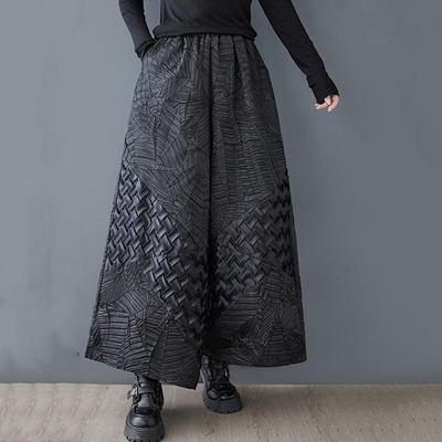 Plus Größe Vintage hohe Taille Beiläufige lose Frühling Herbst breite Bein Hosen Frauen Hosen