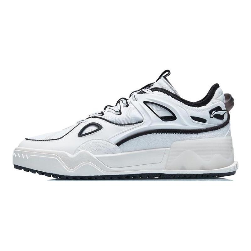Li Ning CF FlashStar Slip Resistant Abrasion Resistant Low top Skateboard Shoes Men's White Black AGCR289-2