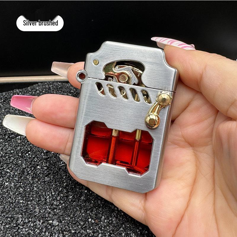 Zorro 786 Cyber Mecha Transparent Oil Tank Semi-automatic Kerosene Lighter