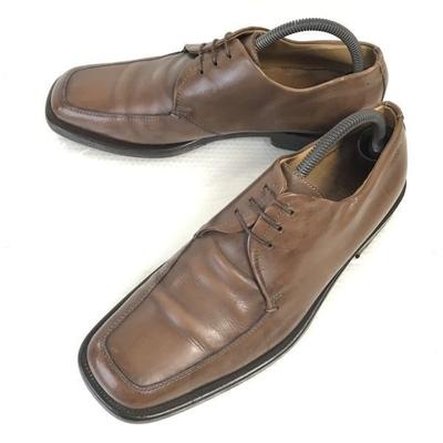 Hergestellt in Italien BOSS Echtes Leder U-Stich Mackay Schuhe Herren 7.5 Braun Anzugschuhe(GEBRAUCHT)