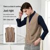 Hengyuanxiang Men's 100% Wool V-Neck Cardigan Vest