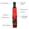 Rechargeable  Electric Wrench 12V 3/8" Cordless Ratchet Scaffolding 65N.m Right Angle Wrench Tools with 2Pcs Battery Charger Kit