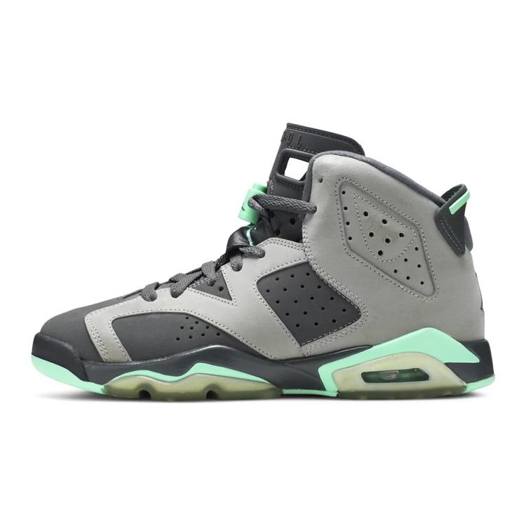 Jordan 6 Retro Green Glow GS 543390-005 35.5 серый/зелёный