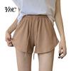 Comfortable Daily Wear Shorts Women Summer Drawstring High Elastic Waist Solid Color A-line Elegant Soft Breathable Thin Loose Beach Sports Jogging