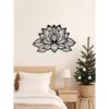 Black Mandala Metal Wall Art with Lotus Boho Home Decor Zen Meditation Yoga Office Gift
