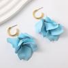 Pinkdudu Fashion Rose Flower Petal Drop Earrings Resin Gradient Color Flower Earrings Women Jewelry PD2385