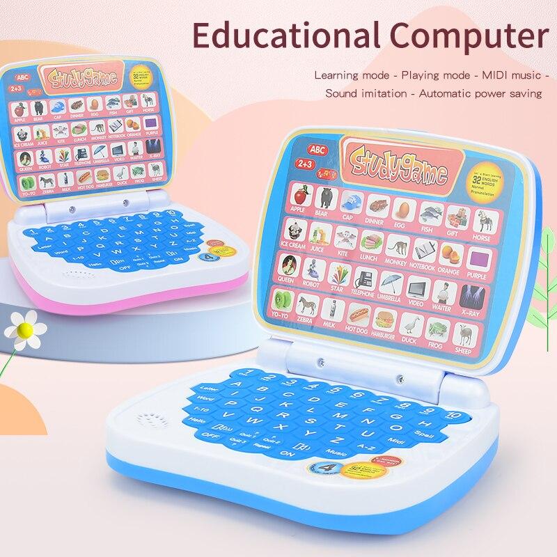 English Learning Small Laptop Toy for Kids 2-3 Years. Boys and Girls Computer for Aphabet ABC.Numbers.Words.Spelling.Maths.Music