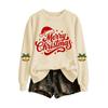 Women's Casual Christmas Letter Print Crewneck Sweatshirt for Holiday and Everyday Wear