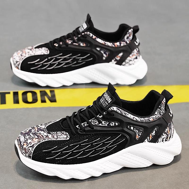 

2025 New Men s Fashion Casual Sneakers Youth Simple Personalized Mesh Breathable Sports Running Shoes Zapatillas Deportivas 46 чёрный