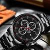 Fashion Men's Calendar Watch Mens Stainless Steel Wristwatch Casual Man Quartz Watches Bracelet Necklace Set Date Clock