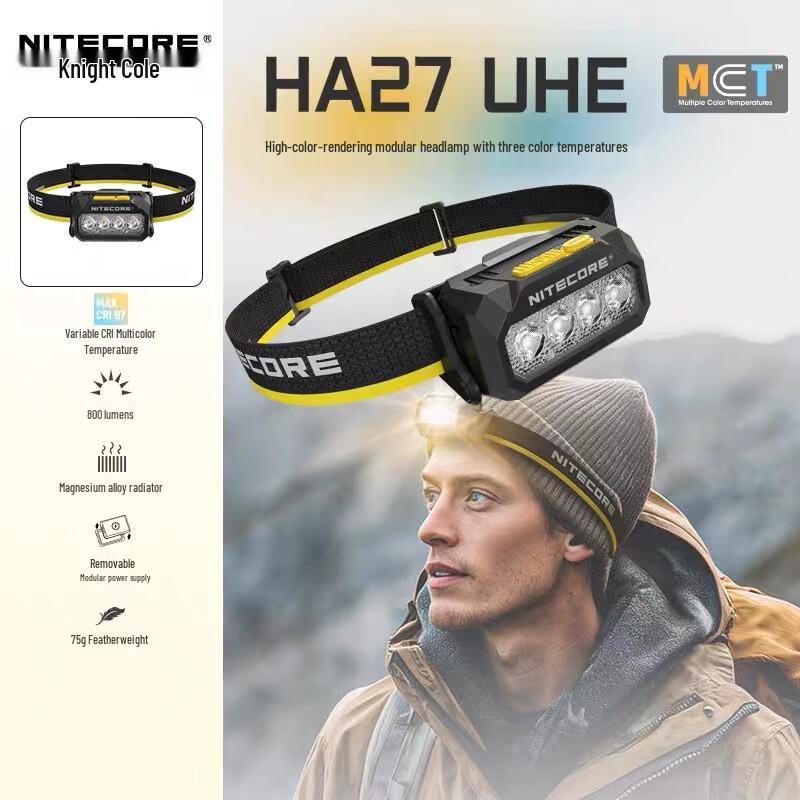 NITECORE HA27 UHE 800 Lumen Mehrfarbige Wiederaufladbare Stirnlampe für Trailrunning