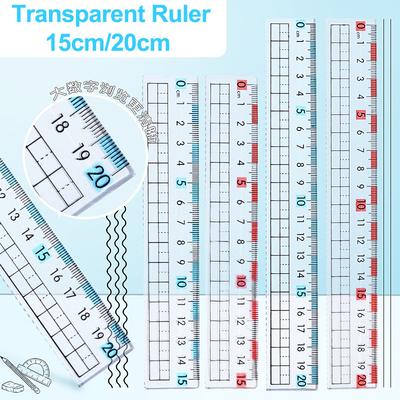 1PCS Transparent 15cm/20cm Scale with Wavy Lines for Students To Use As A Straight Ruler To Prevent Myopia
