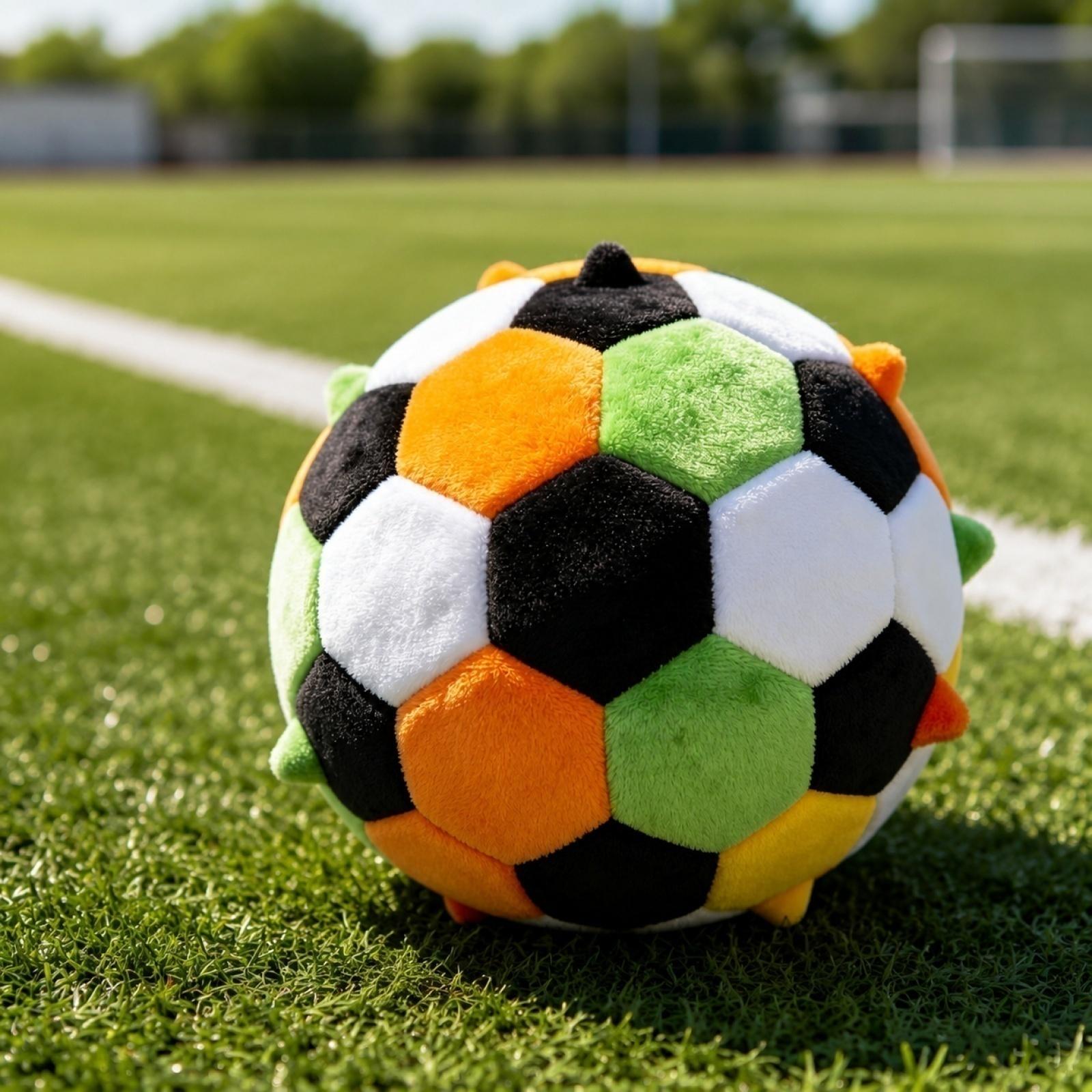 

Plush Soccer Ball Shaped Bean Bag Toy with Soft Textured Surface and Unique Spiked Design Suitable for Indoor and Outdoor Play One Size