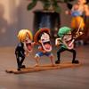 ONE PIECE Hungry Threesome One Piece Zoro Straw Hat Captain Sanji Mi Model Sculpture Anime Peripherals Figure Home Decoration