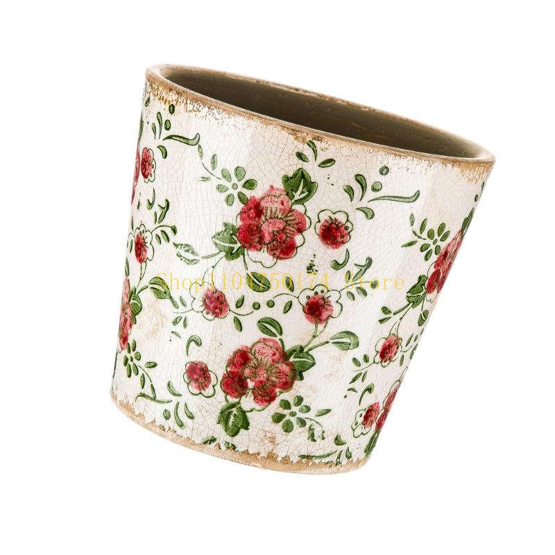 Retros Ceramic Planter Featuring Drainage Hole for Plant Health Indoor Outdoor Use top sale