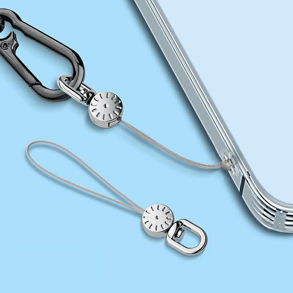 

10Pcs/Pack Dial Decor Small Lanyard for Phone Case DIY Anti-Lost Rotating Strap Cell Phone Accessory Silver