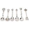 6PCS Vintage Coffee Spoons, Tea Fork Set, Zinc Crystal Mini Fancy Dessert Tableware for Home Office Party Coffee Bar