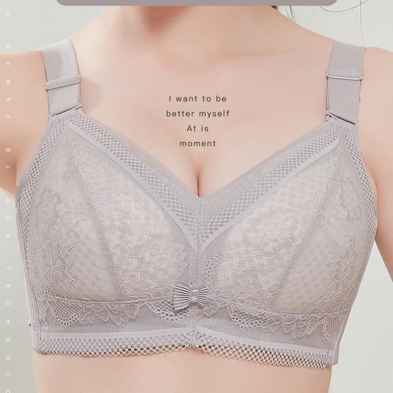 Women's Thin Bra Full Cup Underwear Plus Size Bra Without Steel Rim Push Up Bra