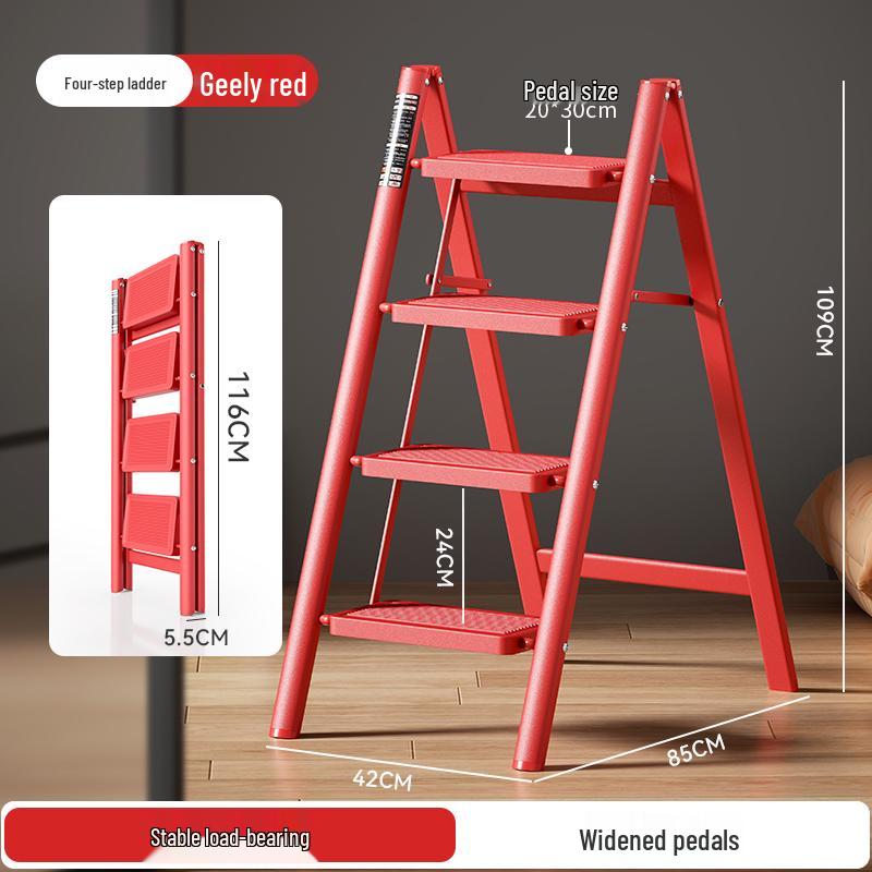 Folding Telescopic A-Frame Multi-Use Ladder - 3/4 Step Indoor Thickened Climbing Ladder