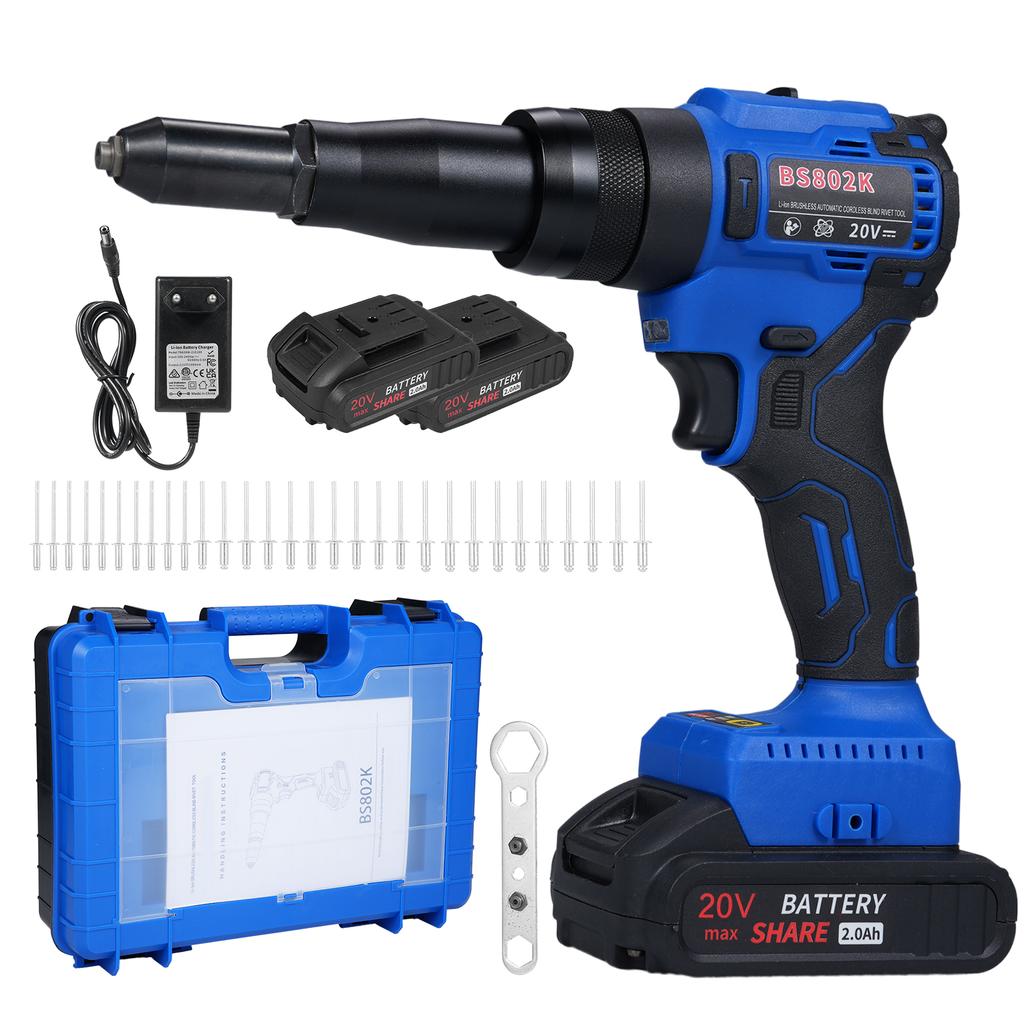 Bezprzewodowa nitownica, przenośna ładowarka litowa 20 V, w pełni automatyczny nit ciągnący rdzeń