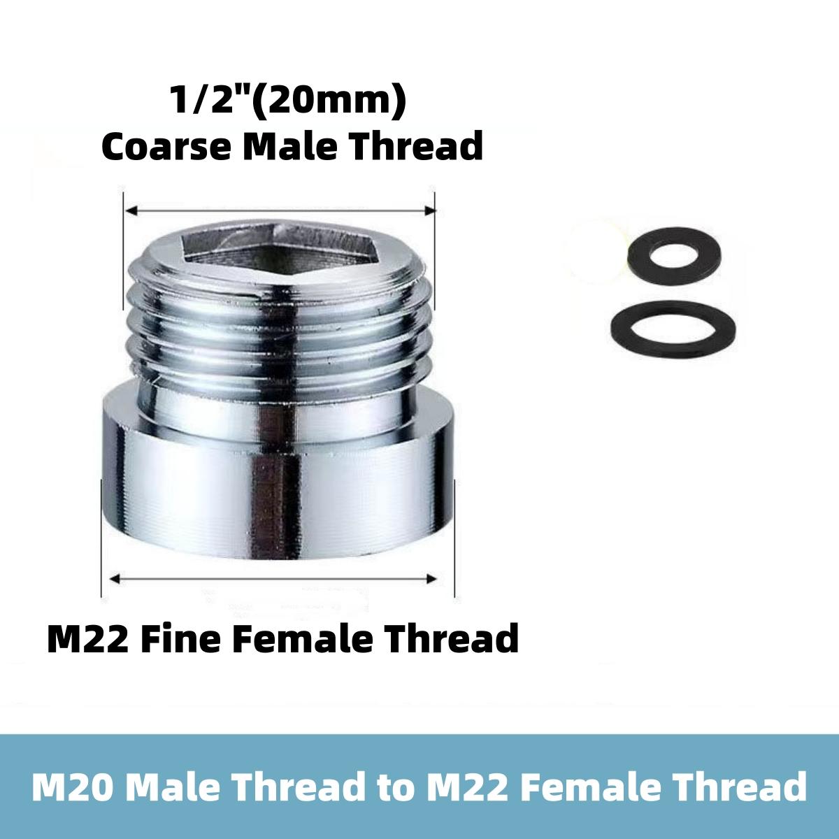 

1/2 Male Thread Copper Faucet Adapters M22 M24 Fine Female Thread Garden Irrigation Car Wash Home Shower Tap Connectors 1/5Pcs 1Pc
