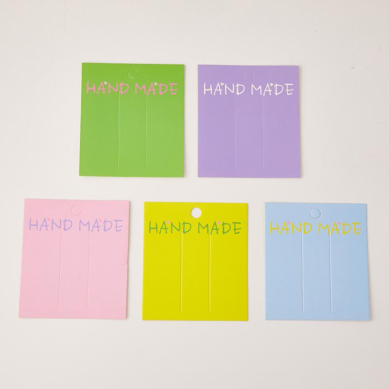 50Pcs Colorful Cardboard Jewelry Packaging Bag Card Paper Hair Clip Jewelry Display Card Diy Hair Accessories Packaging Card