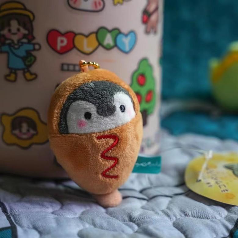 Penguin Dress Up Dinosaur Plush Toy With Short Pile Soft Material For Gift And Decoration