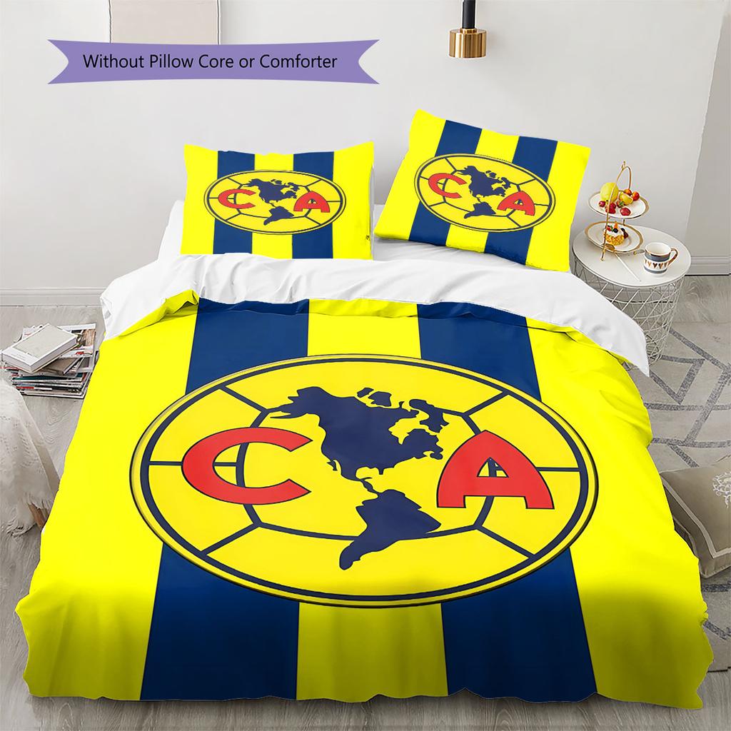 Club De Futbol América Pattern Bedding,Quilt Set Quilt Cover Pillowcase Home Birthday Gift(1 * Duvet Cover + 2 * Pillowcase, Without Core)