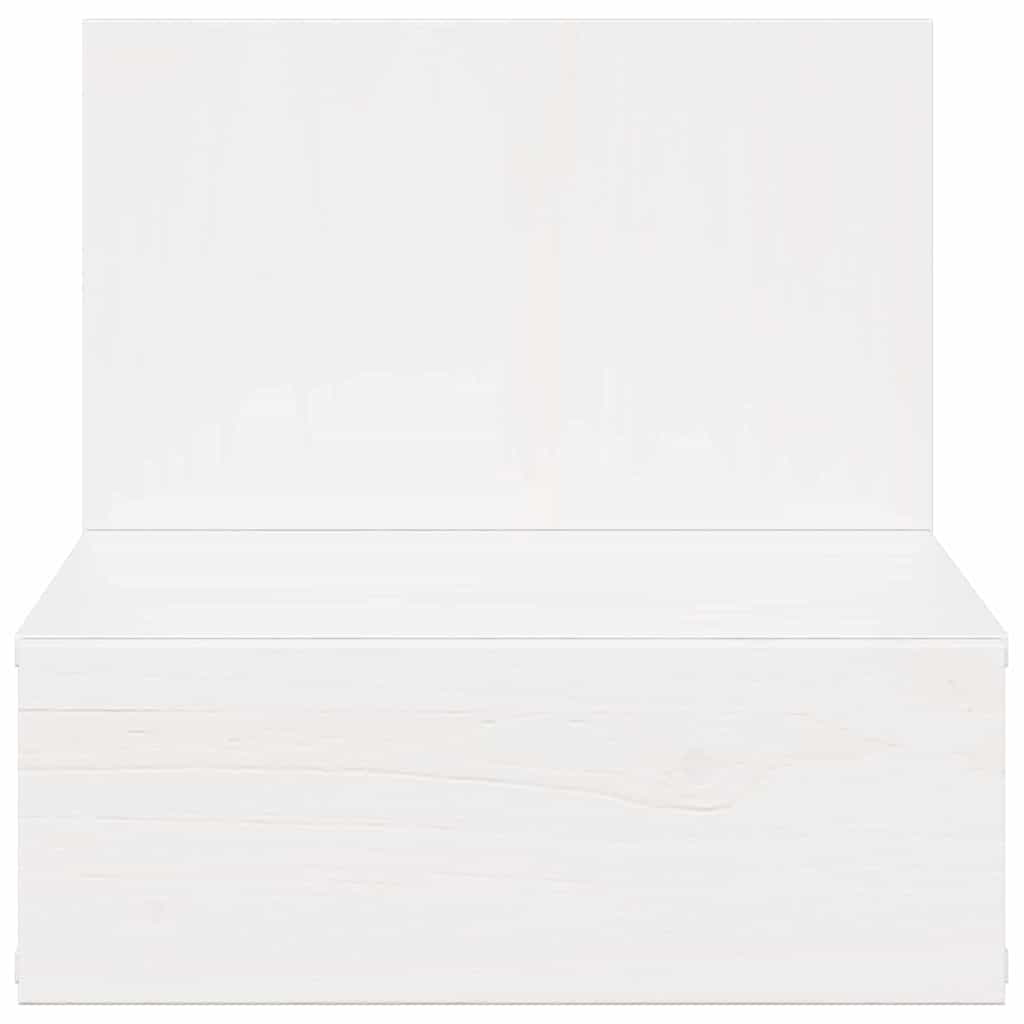 White Nightstand 42 x 32.5 x 40 cm Solid Pine Wood