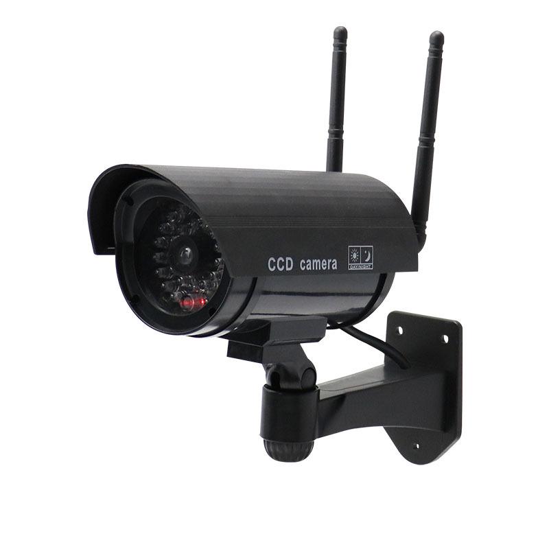 Outdoor Fake Surveillance Camera with Light - Simulated Security Probe