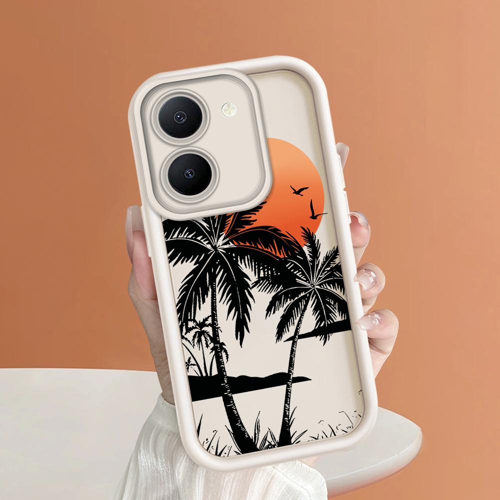 Soft Silicone Square Ladders Cartoon Pattern Full Cover Camera Protection Shockproof Case for iPhone Infinix Tecno Vivo