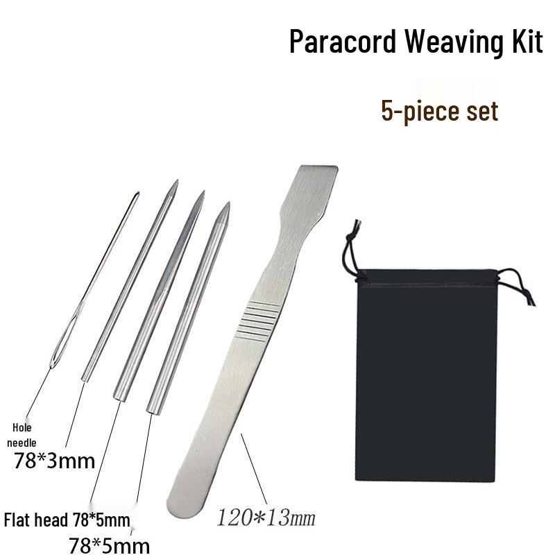DIY Paracord Bracelet Weaving Tool Set with Steel Needle and Wood Frame
