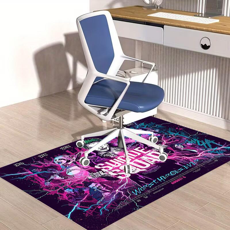 1pc Office Carpet Chair Mats Suicide Squad: Worst Heroes Ever Perfect for Decorating Office Chairs, Living Rooms, Or Bedrooms,Polyester Carpet