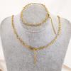 1pc 5pcs Necklace Bracelet Sets Stainless Steel 4mm Frame Link Chain Lobster Clasp Women Jewelry Making Handmade Birthday Gifts