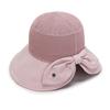 Korean Style Women's Trendy Large Brim Sun Hat with Bowknot - Foldable Bucket Hat for Vacation Travel