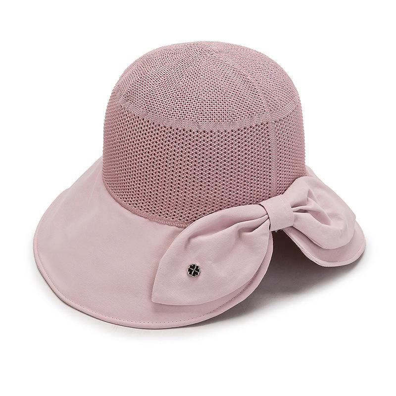 Korean Style Women's Trendy Large Brim Sun Hat with Bowknot - Foldable Bucket Hat for Vacation Travel