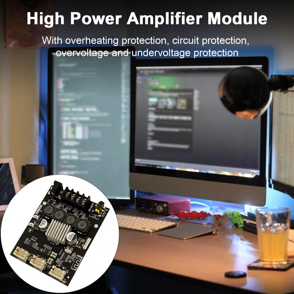 Audio Amplifier Board Module ZK-502T Pre-Amplifier Board Stereo 50W*2 Sound Overheating Protection Dual-Channel Output Module
