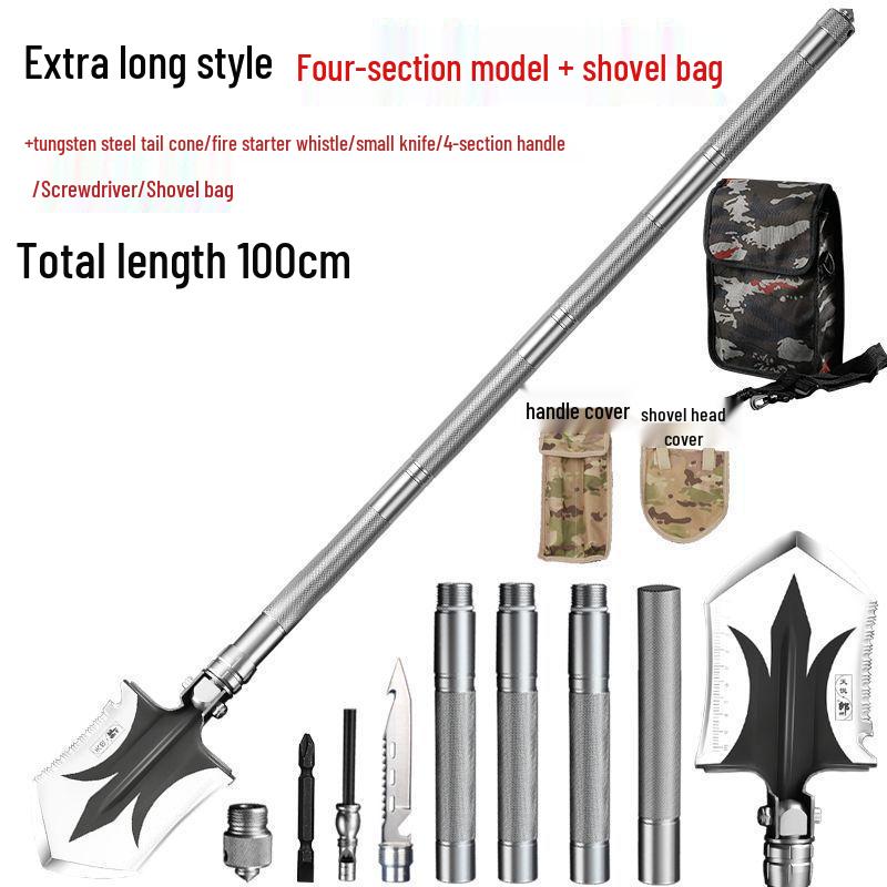 Lang Shen Multifunctional German Steel Entrenching Tool: Outdoor Self-Defense, Folding Shovel for Fishing and Military Use