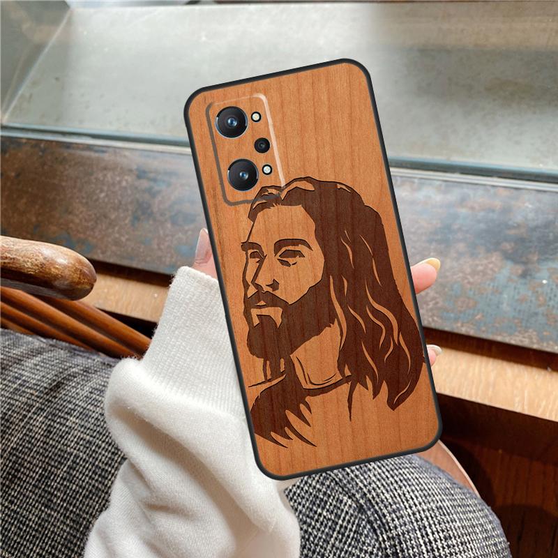 Buddha Jesus Guadalupe Wood Case For Realme 12 Pro Plus 11 13 14 C63 C61 C55 C51 C53 C25 C65 C67 C71 C75 GT6 GT7 15 Pro