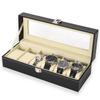 3/6/12 Slot Men Watch Display Case PU Leather Watch Organizer Box Black Watch Bracket Display Box Holiday Gift Wotch Box