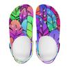White EVA Clogs with Mystical Moon Print, Lightweight Slip On Garden Shoes, Breathable Beach Sandals, Indoor Outdoor Slippers for Men Women