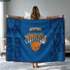 NY Knicks Print Flannel Blanket High Quality Warm Comfortable Cover for All Seasons Perfect for Gifts Home Decor