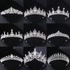 Silver Color Crystal Tiaras and Crowns Headband for Women Party Rhinestone Bridal Wedding Hair Accessories Jewelry Crown Tiara