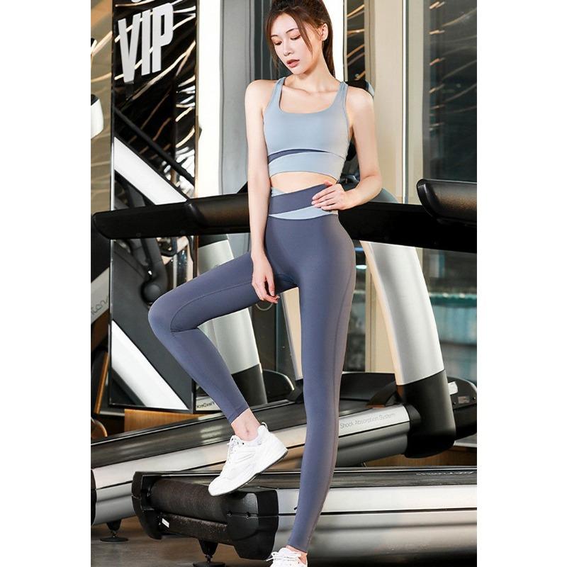 High Waist Yoga Pants for Women Butt Lifting Workout Leggings Slim Fit Sports Outfit 2 Piece Sets Tights