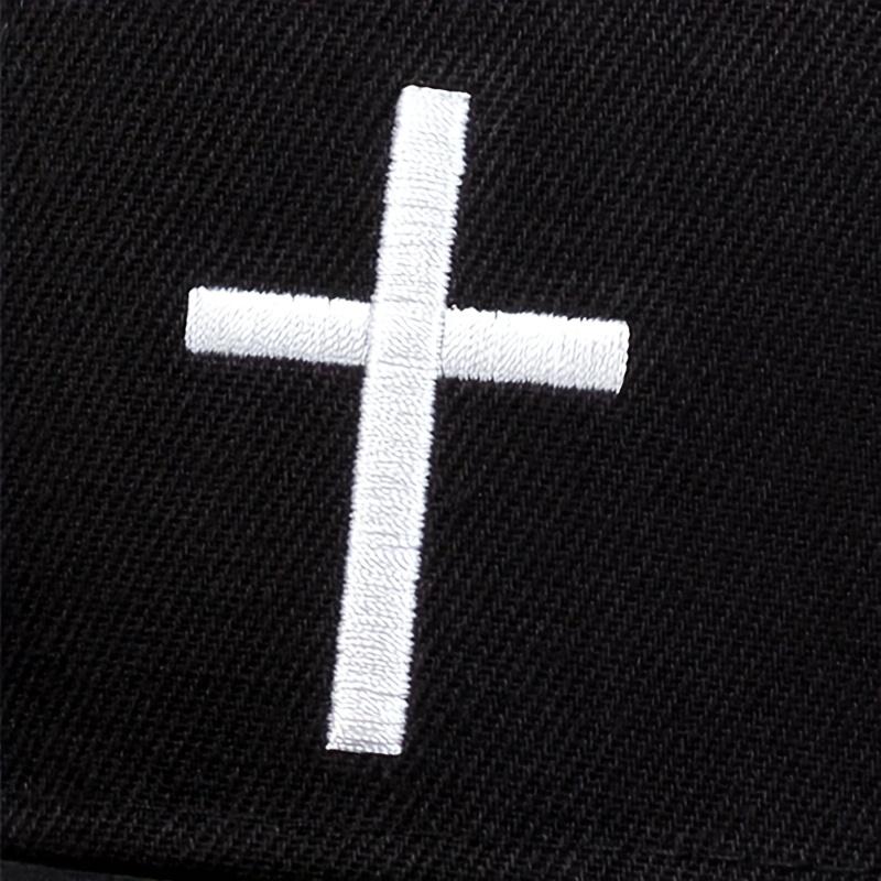 Unisex Cross Embroidery Hip-hop Hats Spring Autumn Outdoor Adjustable Casual Baseball Caps Sunscreen Hat