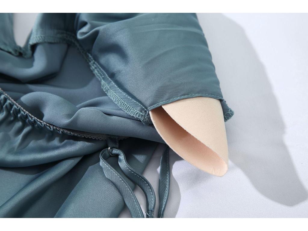 Women's Ice Silk Solid Color Two-Piece Lounge Set with Chest Pad