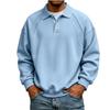 Men's Long Sleeve Sweatshirt with Button and Ribbed Trim Casual Pullover Top